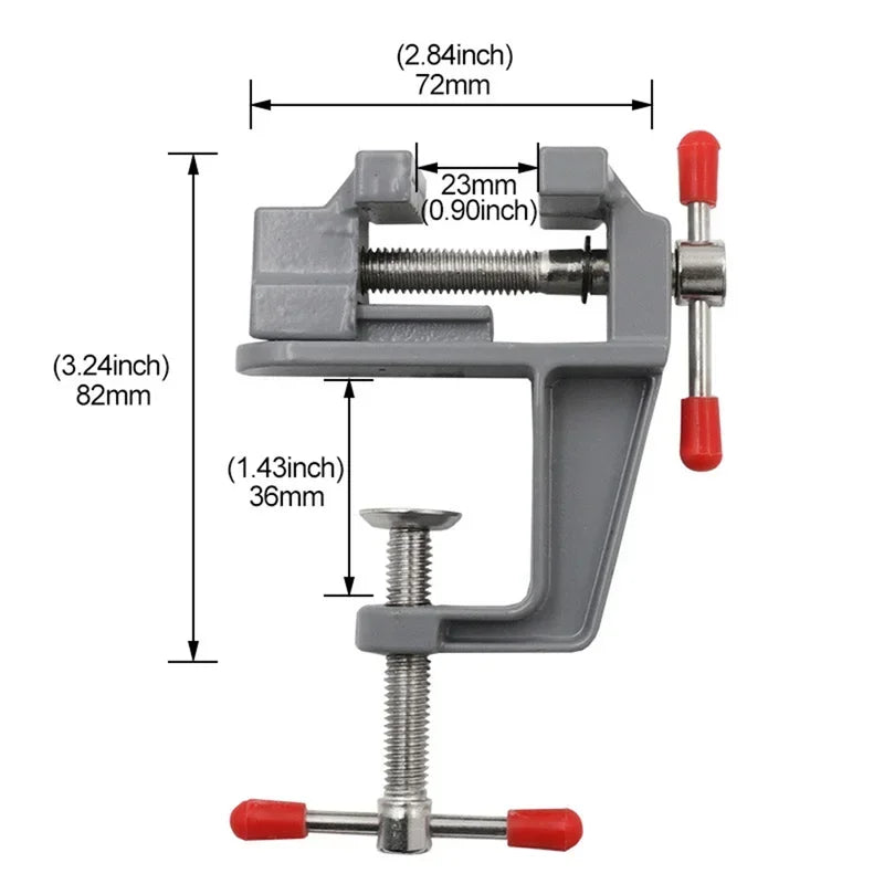 Mini Bench Vise Muliti-Funcational 3.5&quot Aluminum Miniature Small Jewelers Hobby Clamp On Table Flat Pliers Tool Vice
