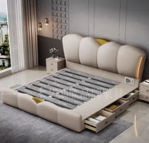 Bedroom Drawer Bed Twin Bedside Table Princess Sleeping Bed Storage Lounge Frame Muebles Para El Hogar House Accessories