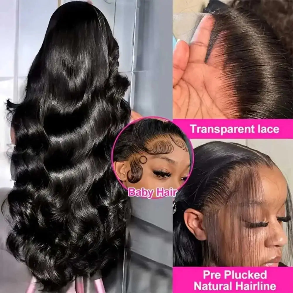 250% Glueless Wig Body Wave Human Hair Wigs Pre Cut 13x4 13x6 HD Lace Frontal Wigs Pre Plucked Curly Lace Front Human Hair Wigs