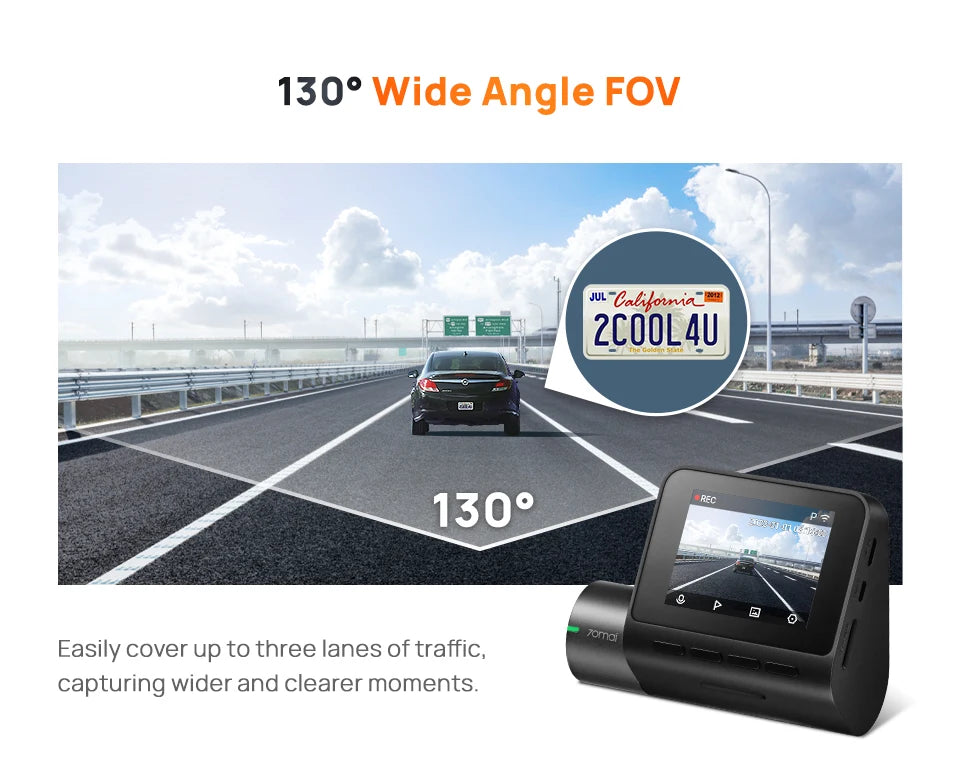 Global 70mai Dash Cam A200 Dual-channel Record 1080P HDR 2'' IPS Screen 24H Parking Monitor Car DVR 70mai A200 WIFI APP 130° FOV