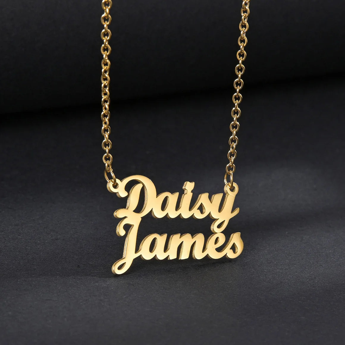 Atoztide Personalized Custom 2 Names Pendant Necklace for Women Stainless Steel Stone Heart Fashion Christmas Jewelry Gift
