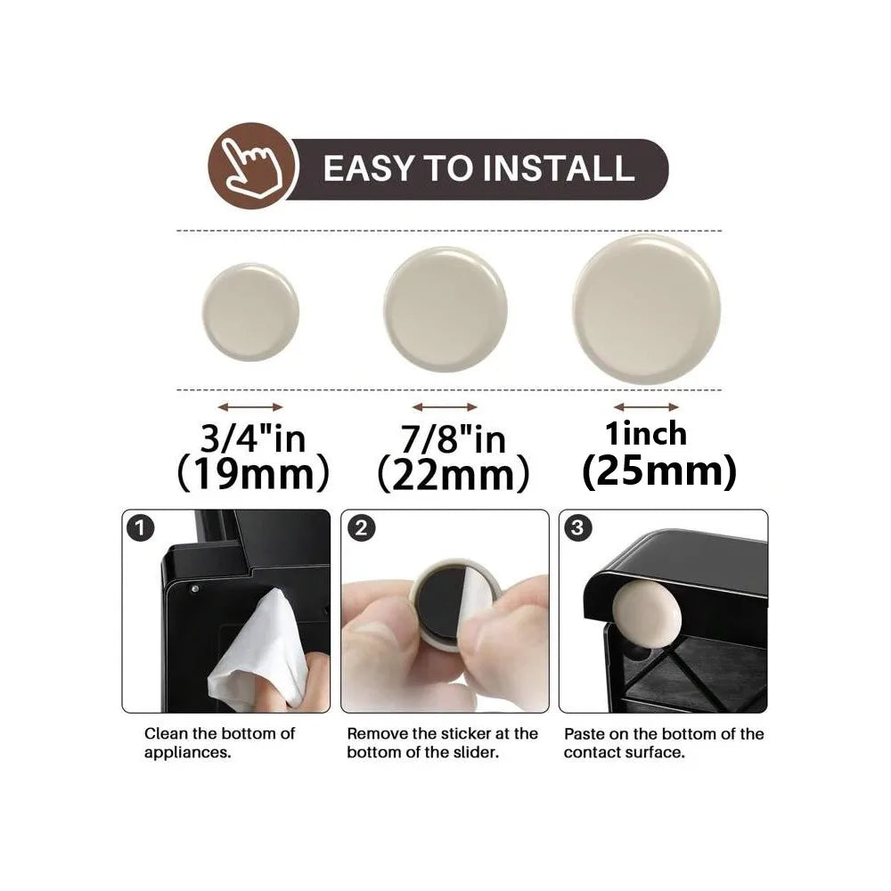 16/24Pcs Self-Adhesive Small Kitchen Appliance Slider , Easy to Move & Space Saving Kitchen Accessories