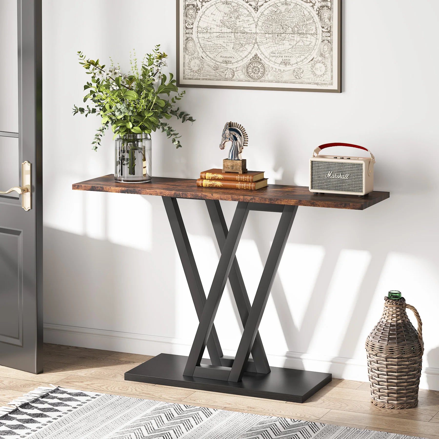 Tribesigns 110 cm Console Table Industrial Entryway Hallway Table  Living Room Furniture