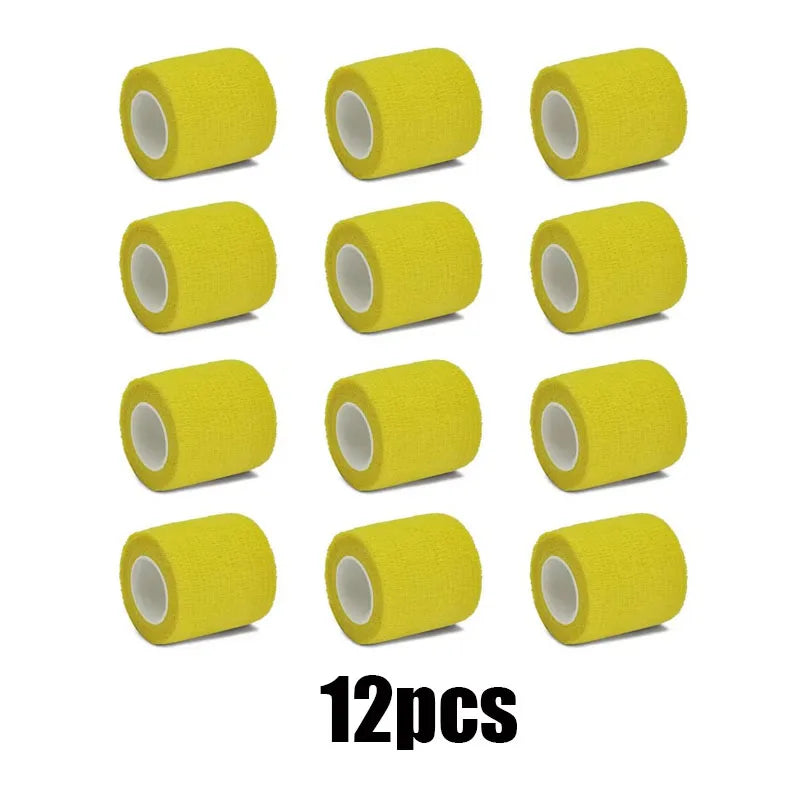 6/10/12pcs First Aid Self Adhesive Cohesive Elasticity Bandages Sports Tape For Wrist Ankle Sprains & Swelling Tattoo Cover