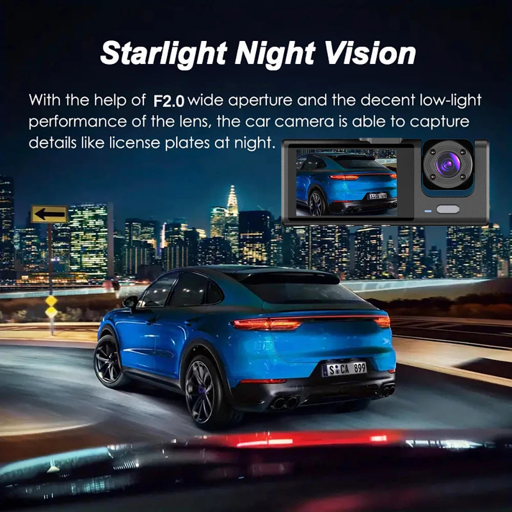 2/3Camera WIFI/NO WIFI Dash Cam Cabin Car Dvr 1080P Interior Vehicle Three Way Channel Dvrs Recorder Video Dashcam Camcorder