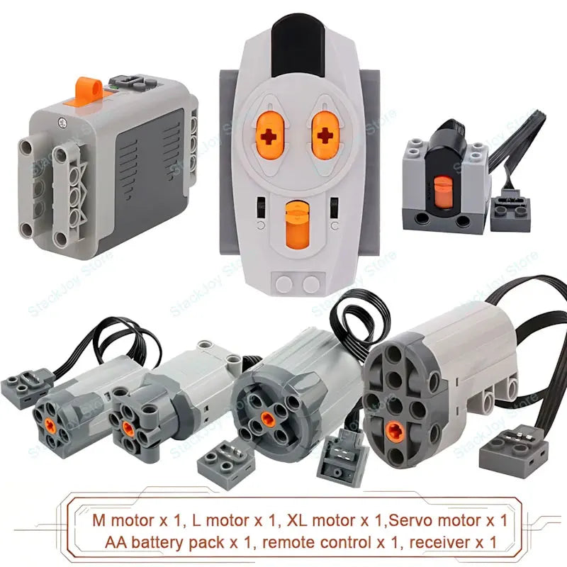 MOC Power Functions M/L/XL Motor Battery Box IR Remote Receiver for RC Car Robot Model Building Blocks Technical Modified Parts