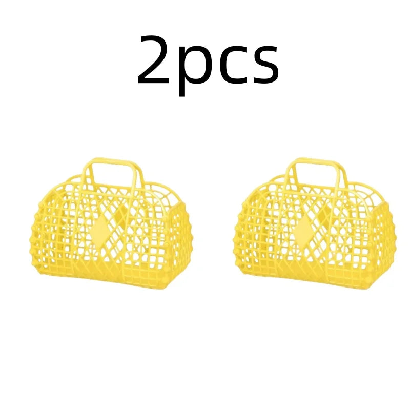 Detachable Shower Plastic Bath Bathroom Hollow Wash Storage Shopping Basket Home Storage Organization
