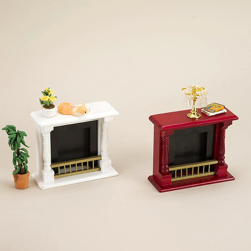 1/12 Dollhouse Miniature Fireplace Model Dollhouse Living Room Furniture Decoration Dolls House Accessories