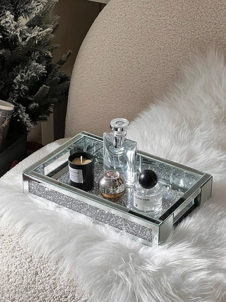 Luxury-inspired desktop skincare organizer, vanity perfume tray, and key holder