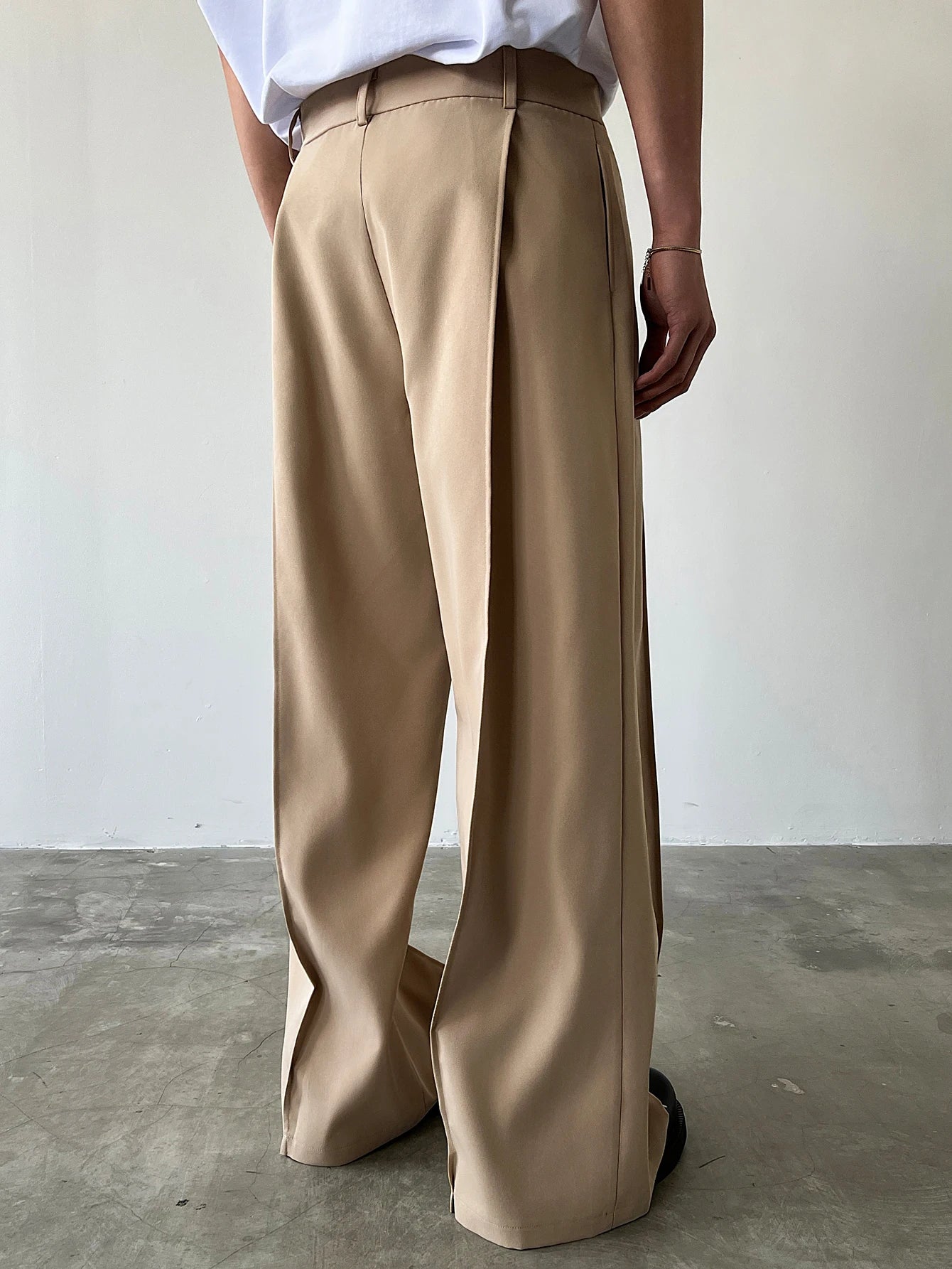 Men's High Waist Wide Leg Suit Pants Casual Loose Straight Leg Dress Pants Formal Business Streetwear Black Trousers S-2XL 1 Pie