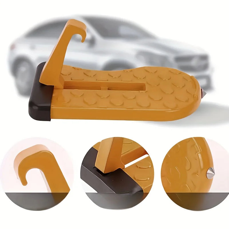 1 Aluminum Alloy Car Door Foot Pedal Assist Hook Top，Foldable Roof Rack Door Step，Easy access to the car roof，Universal Car Moun