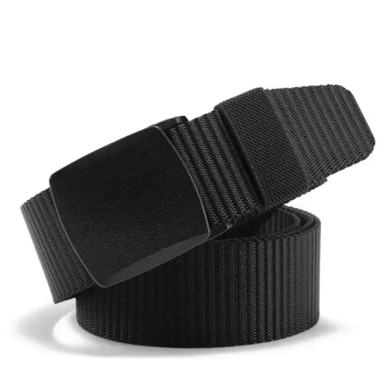 2Pcs Men Nylon Tactical Canvas Belt with Auto Buckle, Multifunctional Outdoor Hunting Waist Strap