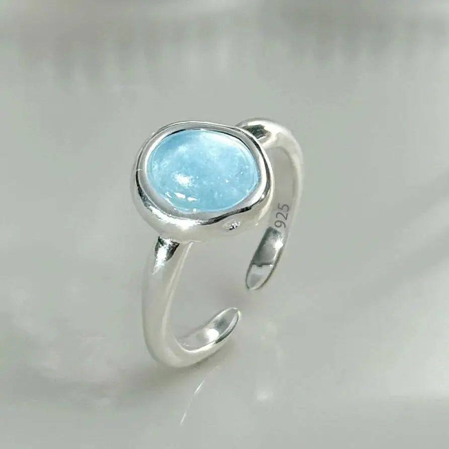 925 Sterling Silver Metal Flower Shell Geometric Rings For Women French Retro Romantic Open Thai