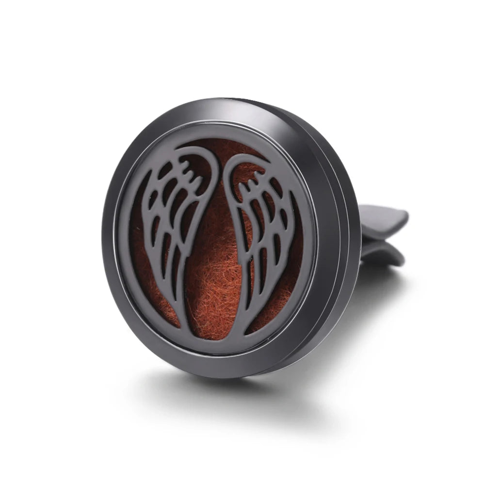 New Car Air Freshener Diffuser Clip Black Hollow Pattern Aromatherapy Lockets Essential Oil Perfume Pendant Car Ornaments Gift