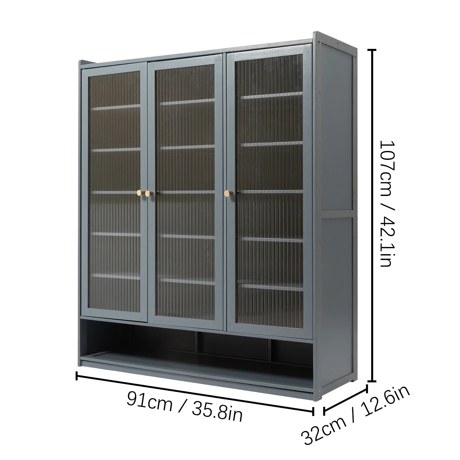 3-Door 8-Tier Dustproof Shoe Cabinet Freestanding Bamboo Shoe Rack Organizer for Hallway Entryway