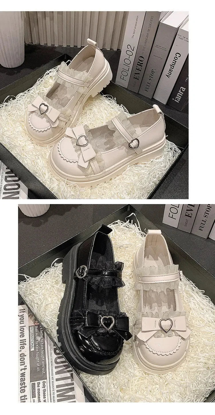 2025 Summer New School Girl JK Loafer Pumps Platform Shoes Japanese Style Lolita Y2K Kawaii Jirai Kei Fashion