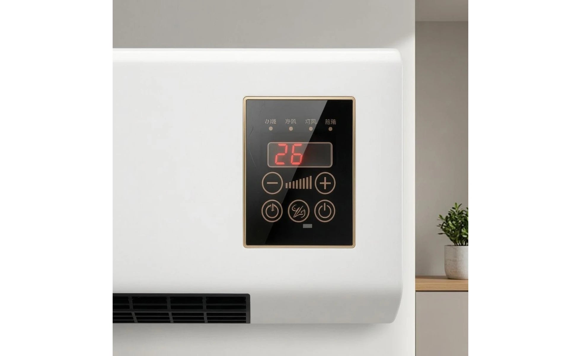 2-in-1 Wall Heater and Cooler Electric Wall-Mounted Heater Fan Home Appliance Wireless Controller Control UK Plug for Indoor