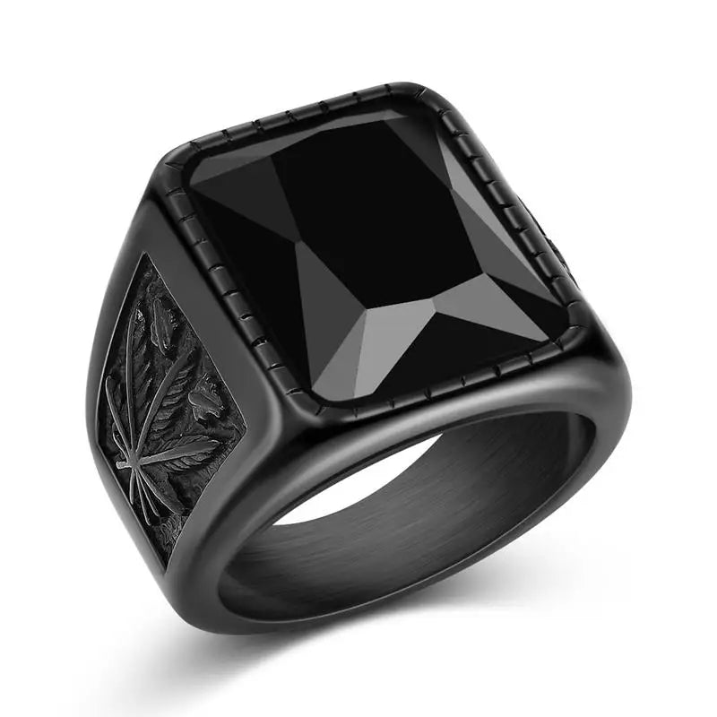 Jiayiqi Men'S Ring Punk Rock 316L Stainless Steel Signet Ring For Men Hip Hop Party Jewelry Male Wedding Gift Custom accept