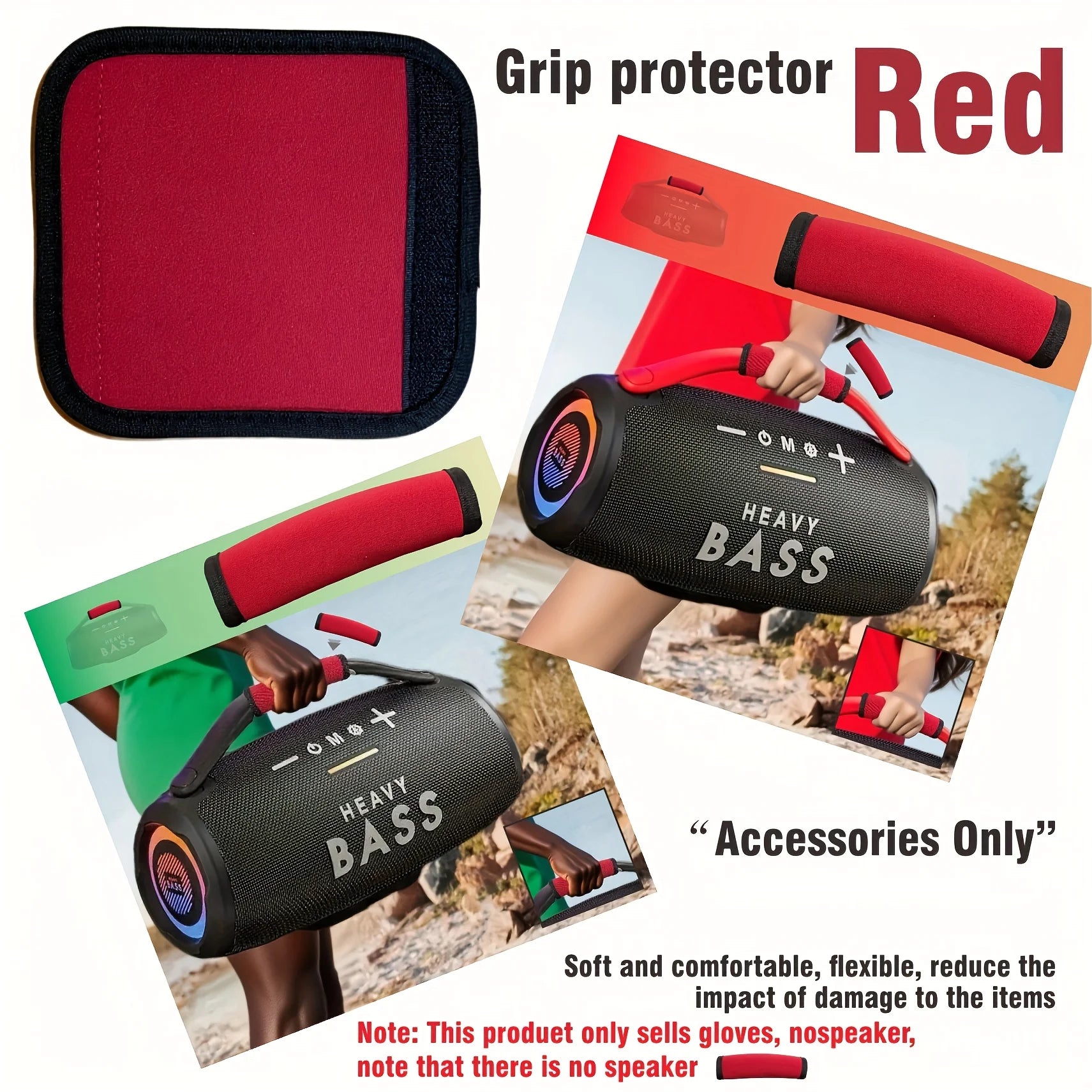 Heavy-Duty Subwoofer Handle Wrist Strap - Red Fabric Car Stereo Accessory with Non-Slip Grip, Compatible with Car Amplifier Spea