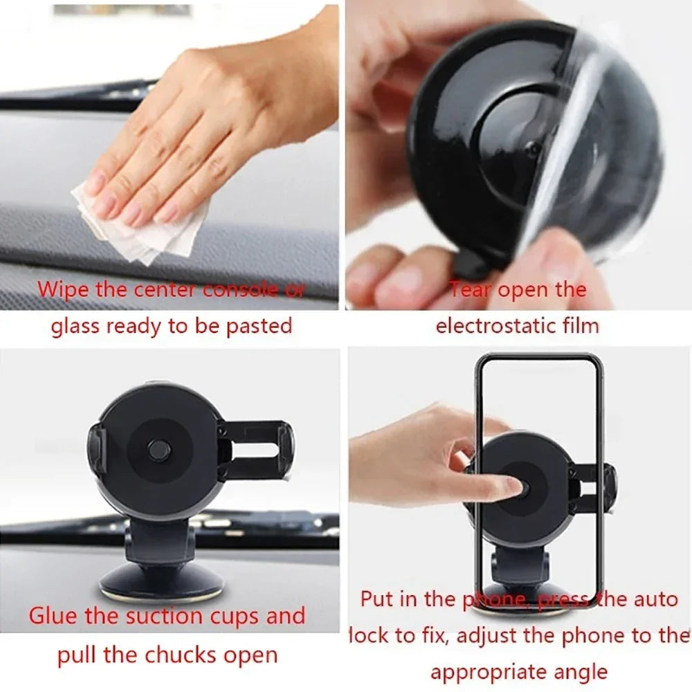 Universal Car Phone Holder 360° Rotation Dashboard Windshield Suction Mount Stand Support GPS Navigation Bracket For Smartphones