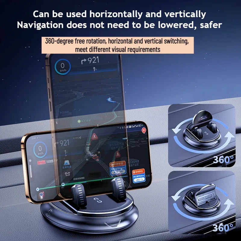 Universal Car Phone Mount Rotatable Dashboard Suction Cup Stand for Mobile Navigation Multi Scene Use in Vehicle and Home