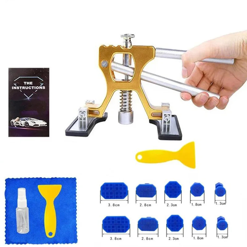 PWSAuto Body Dent Repair Kit Car Dent Puller With Golden Dent Puller For Auto Body Dent Removal Minor Dent And Deep Dent Removal