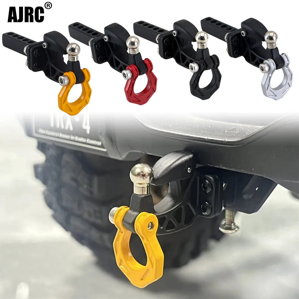 Metal Rear Bumper Tow Trailer Hook Drop Hitch Receiver For 1/8 1/10 Rc Crawler Car Axial Scx10 Traxxas Trx4 Rgt Yikong Redcat