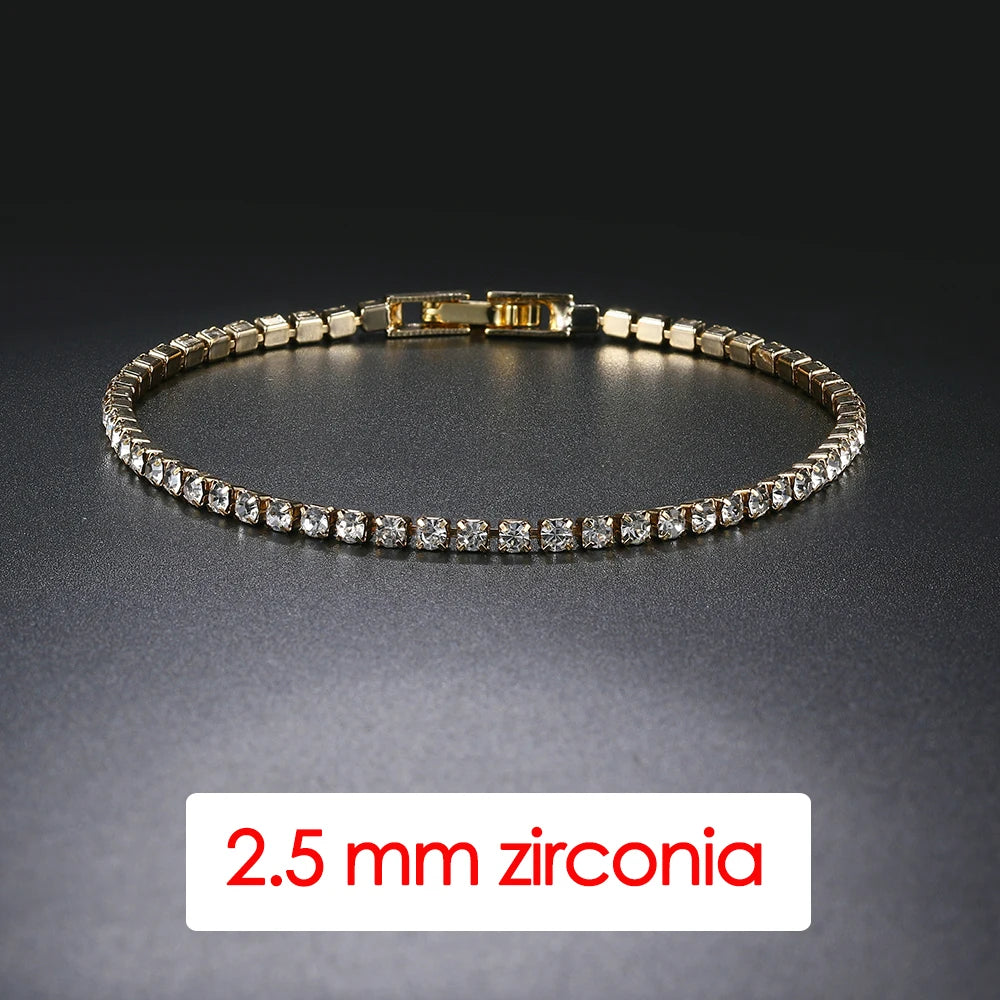 Hip Hop Iced Out 3/4/5mm Crystal Tennis Bracelet for Men Homme Punk Zirconia Women's Chain on Hand Streetwear Trendy Jewelry