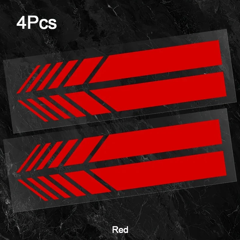 "Classic JDM Reflective Stripes Vinyl Decal Kit - 4pcs Self-Adhesive Car Body Stickers, Waterproof & Universal Fit"