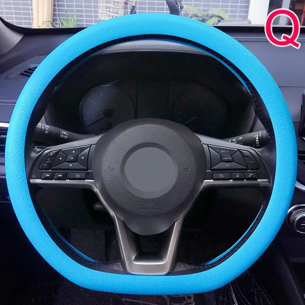 19 Color Car Silicone Steering Wheel Cover For Summer Fashion Sweat Absorbent Non-slip Handle Cover General DIY Parts