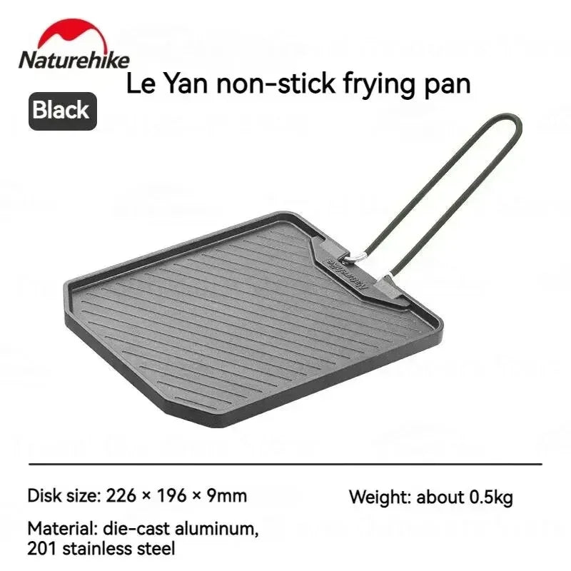 Naturehike Camping Frying Pan Cookware Folding Non-stick Pan Outdoor Ultralight Portable Easy Clean Grill BBQ Plate