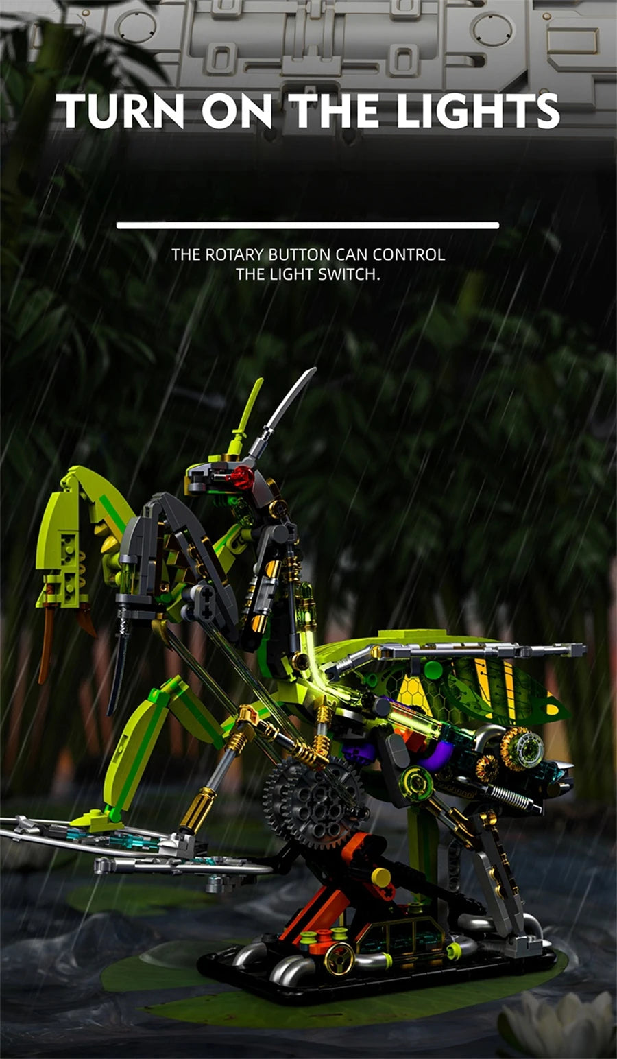 MOC Creative Mechanical Mantis Building Blocks Set  Insect Power Moto Model Kit DIY Assembly Bricks Toys Kids Birthday Gift