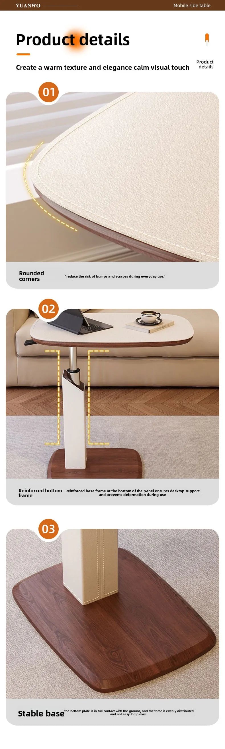 Lifting Bedside Table Movable Sofa Coffee Table Mobile Corner Jihu Rotating Living Room Computer Table Mini Small Side Table