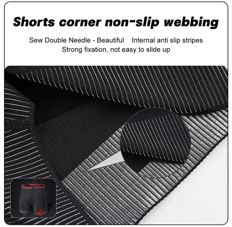X-TIGER Cycling Underwear Men's Shorts 5D Padded Breathable Sports Riding Bike Bicycle MTB Liner Shorts with Anti-Slip Leg Grips