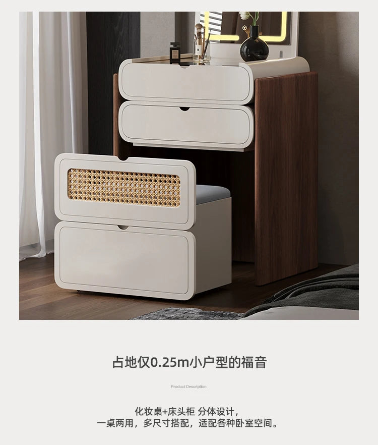 Dressing Table Bedroom Minimalist Design New Mini Bedside Table Storage Elegant Stylish Coiffeuse Maquillage Meuble Furniture