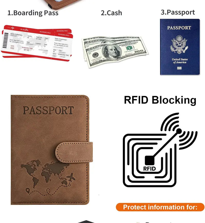 Passport Holder for Travel Essentials  Passport Wallet Cover Case for Travel  Accessories,Passport Book Holders for Women/Men