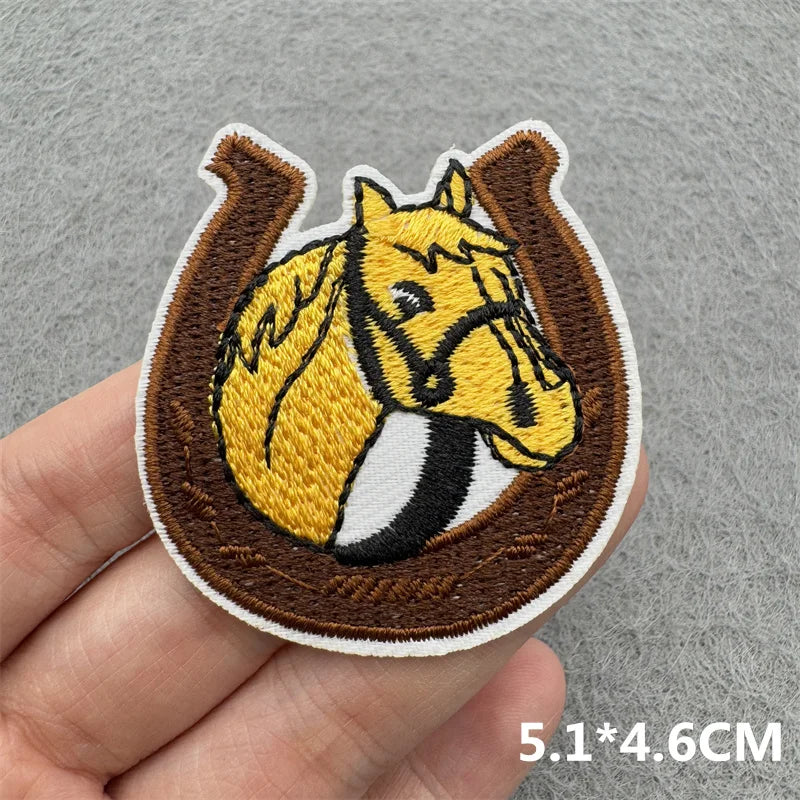 Western Cowboy Embroidered Patches DIY Boots Horse Patch For Clothing Iron On Patches Jackets Backpack Hats Sew Badges Patches