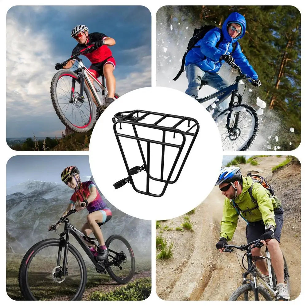 1pcs Bicycle Cycle Front Rack Heavy Duty Steel Cycling Front Bracket Luggage Shelf Cargo Rack Mountain Bike Front Rack