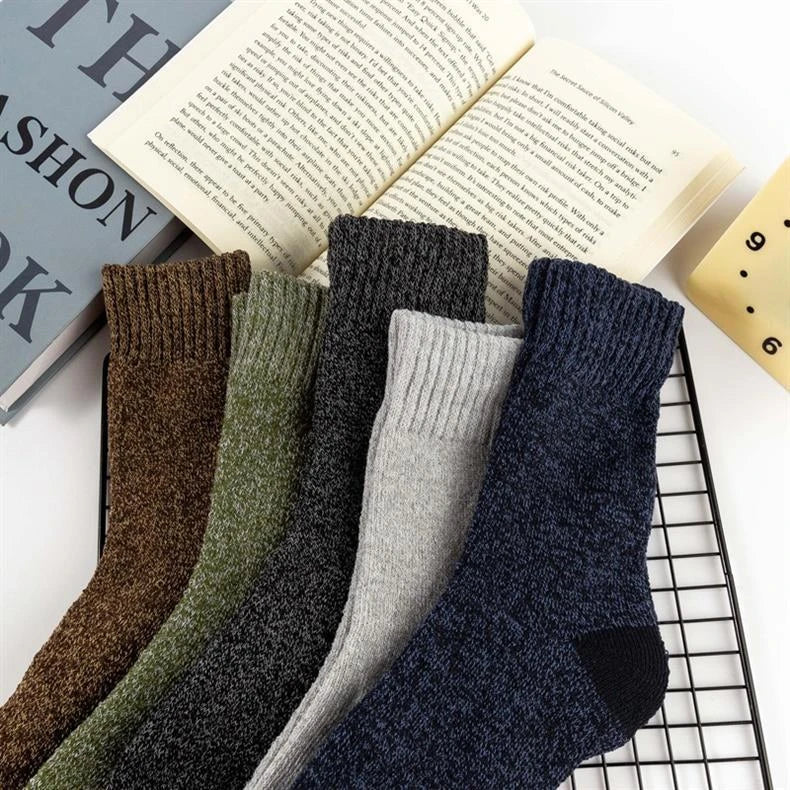 Winter Warm Thick Towel Bottom Man Socks Wool Male Slipper Merino Against Cold Snow Mid-Calf For Men And Women Thermal Thickened