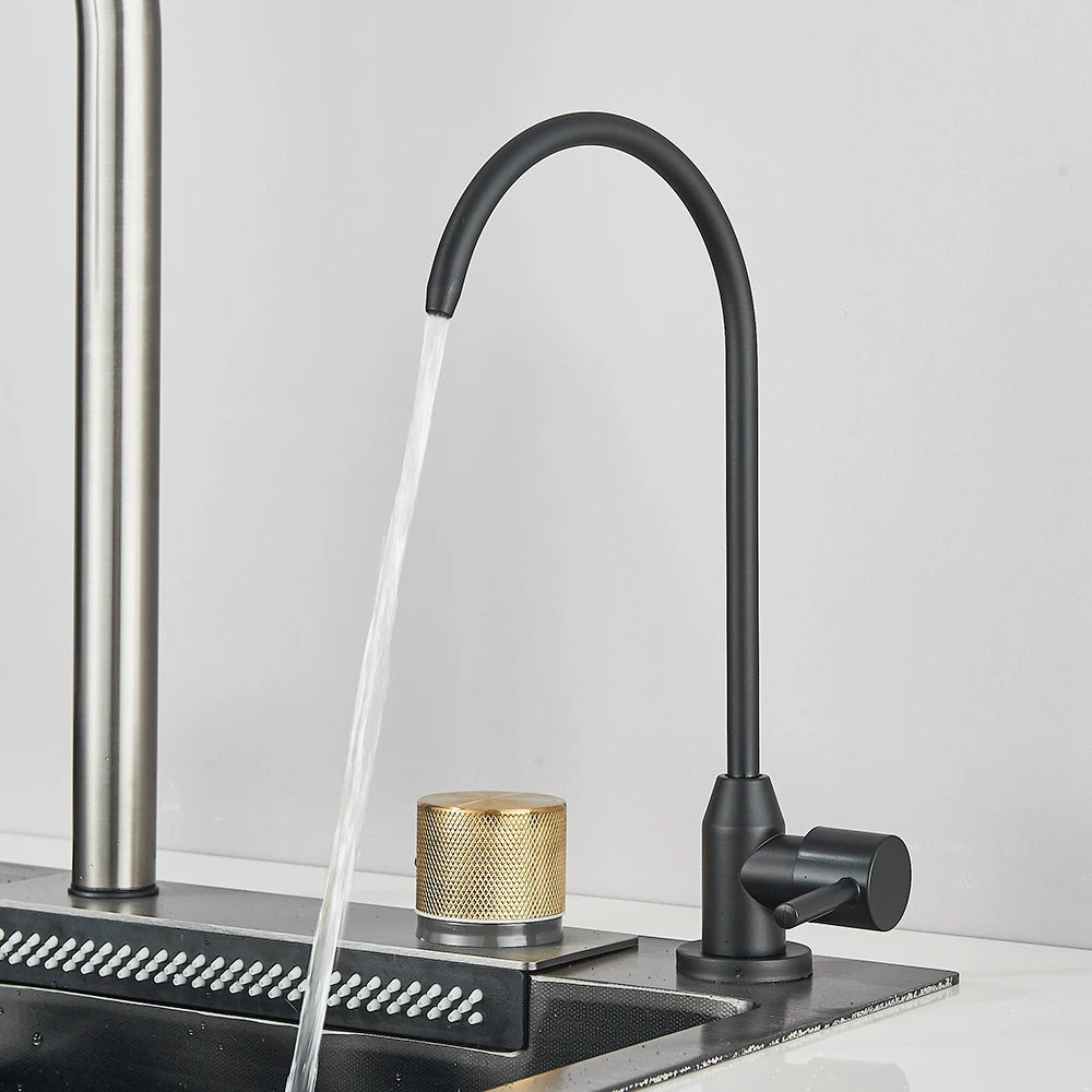 Stainless Steel Kitchen Sinks Recessed Sinks Kitchen Taps Sinks with Drains Kitchen Faucet Sink Sets