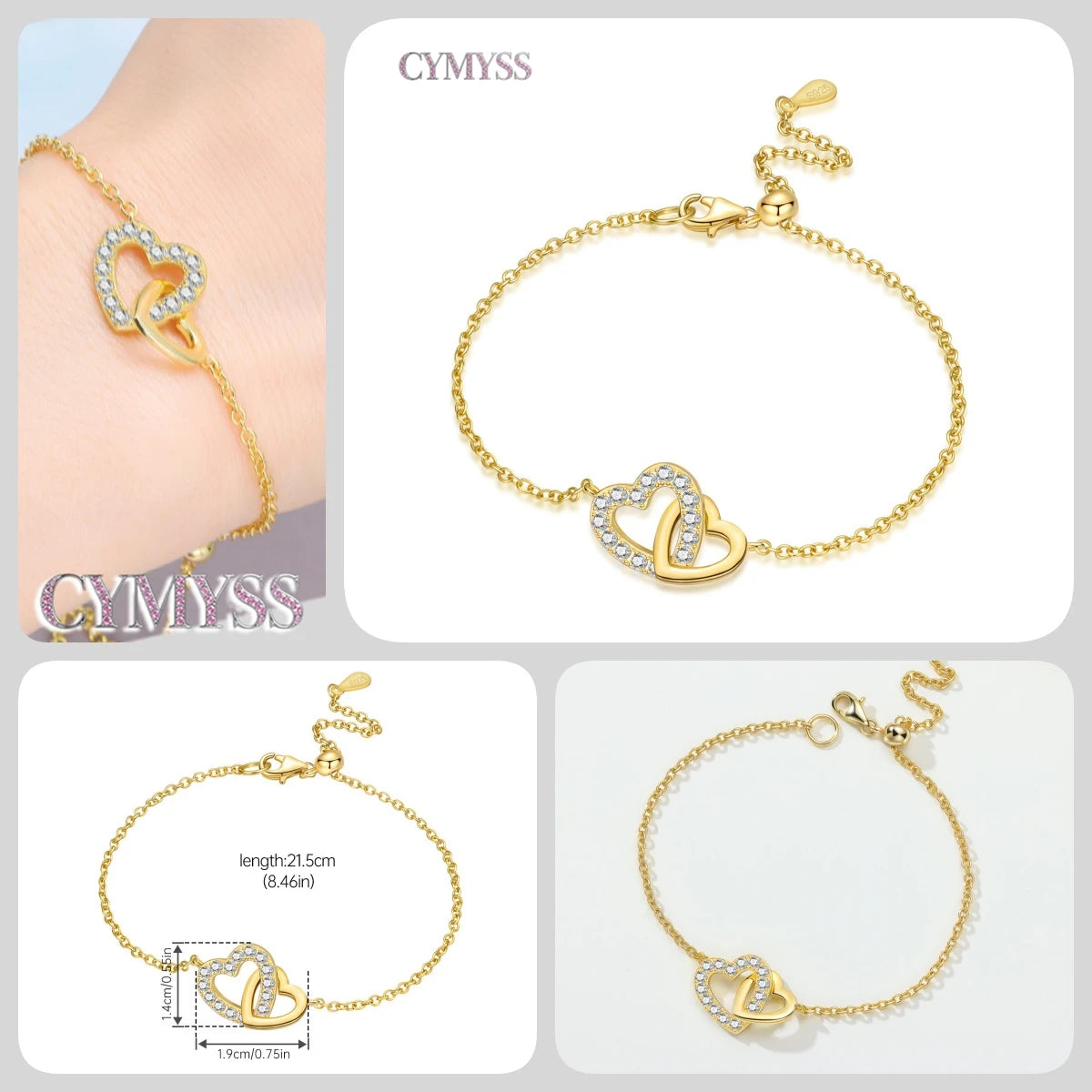 Original 925 Sterling Silver Zirconia Tennis Chain Bracelet for Women Adjustable Gold Color Hot Sale Ideal Birthday Party Gifts