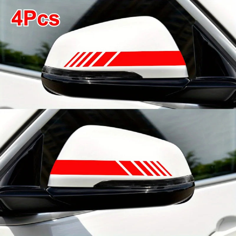 "Classic JDM Reflective Stripes Vinyl Decal Kit - 4pcs Self-Adhesive Car Body Stickers, Waterproof & Universal Fit"