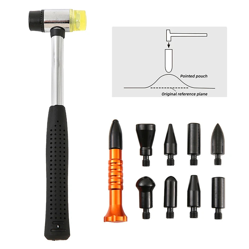 Car Dent Hammer Repair Dings Paintless Dent Repair Tap Down Pen Hail Dent Removal Tool Kit Car Body Flattening Pen