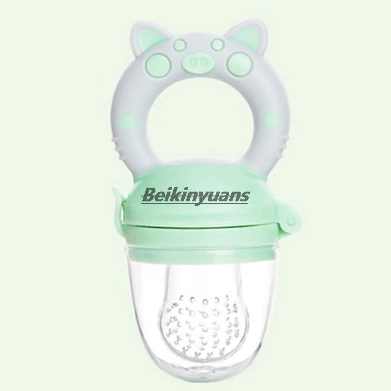 Baby Pacifier fruits and vegetables bite bag newborn baby pig le molar stick to eat fruit consisting silicone tooth gum pacifier