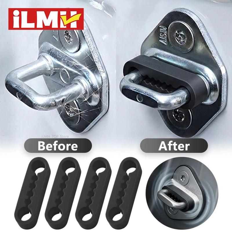 Silicone Car Door Lock Cover Pad Universal Anti Vibration Shock Absorber Soundproof Damper For Auto Door Latch Anti Scratch