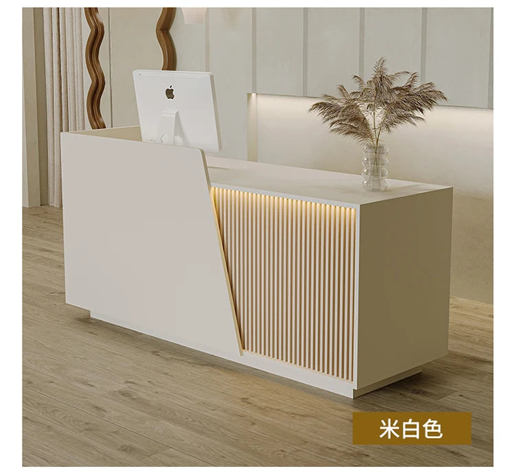 Customized Professional Reception Counter Simple Design Style Reception Desk Creative Storage Theke Empfang Office Furniture