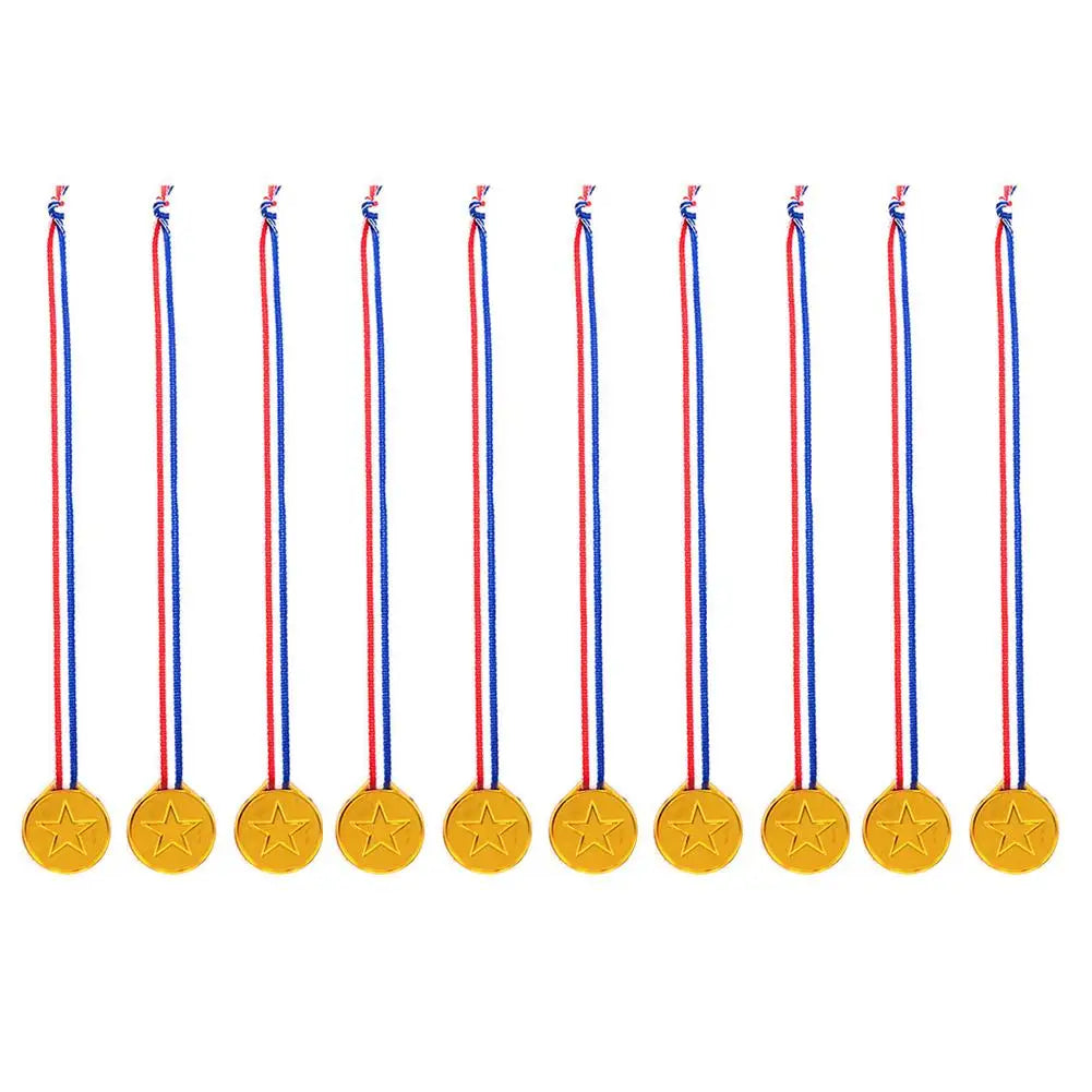 10/20Pcs Plastic Gold Winner Award Medals Kids Birthday Party Favors Sports Game Prize Toys Soccer Football Party Pinata Filler