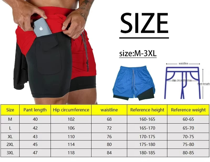 Men's compression gym shorts, EVERLAST printed sports pants, double layered, quick drying, basketball,  muscle, fitness RL0365