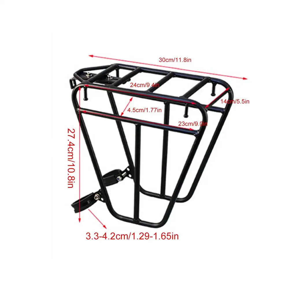 1pcs Bicycle Cycle Front Rack Heavy Duty Steel Cycling Front Bracket Luggage Shelf Cargo Rack Mountain Bike Front Rack