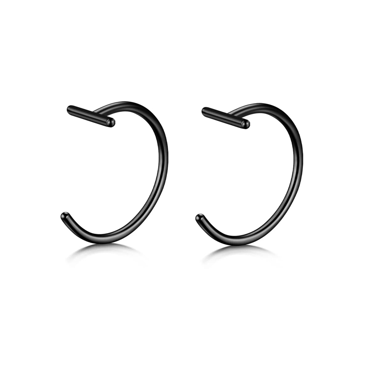 18G Clip-On Fake Lip Ring Stainless Steel Hypoallergenic Punk Non Piercing Lip Hoop 18K Gold Plated Cartilage Conch Cuff Earring
